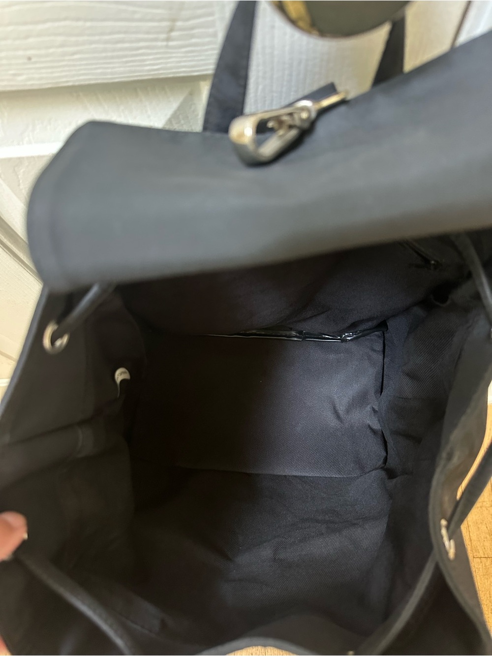 Prada Black Nylon Backpack with Silver Hardware - Picture 7 of 11
